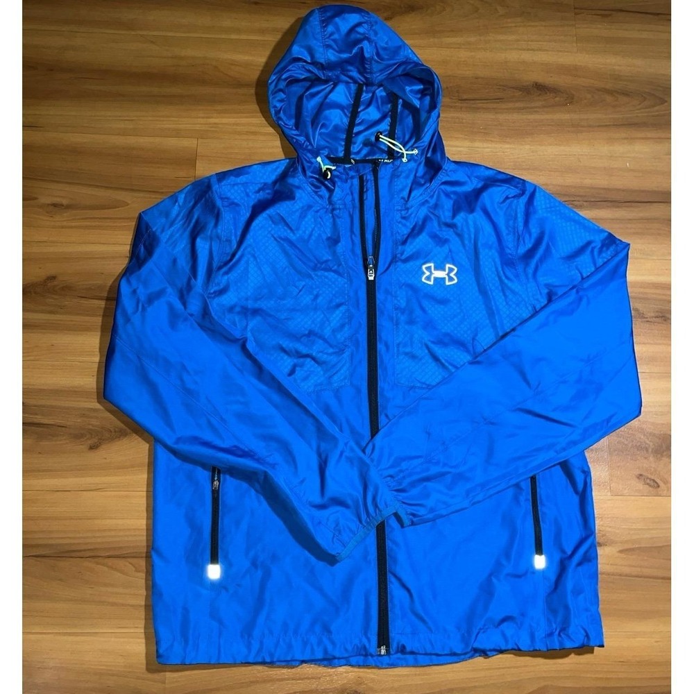 Mens Under Armour Performance Hooded Full Zip Lightweight Windbreaker Jacket